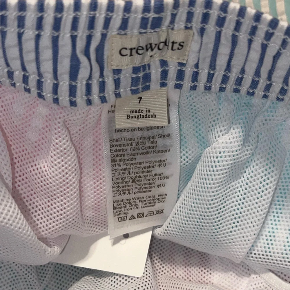 NWT Boys Seersucker Swim Trunks-Crewcuts